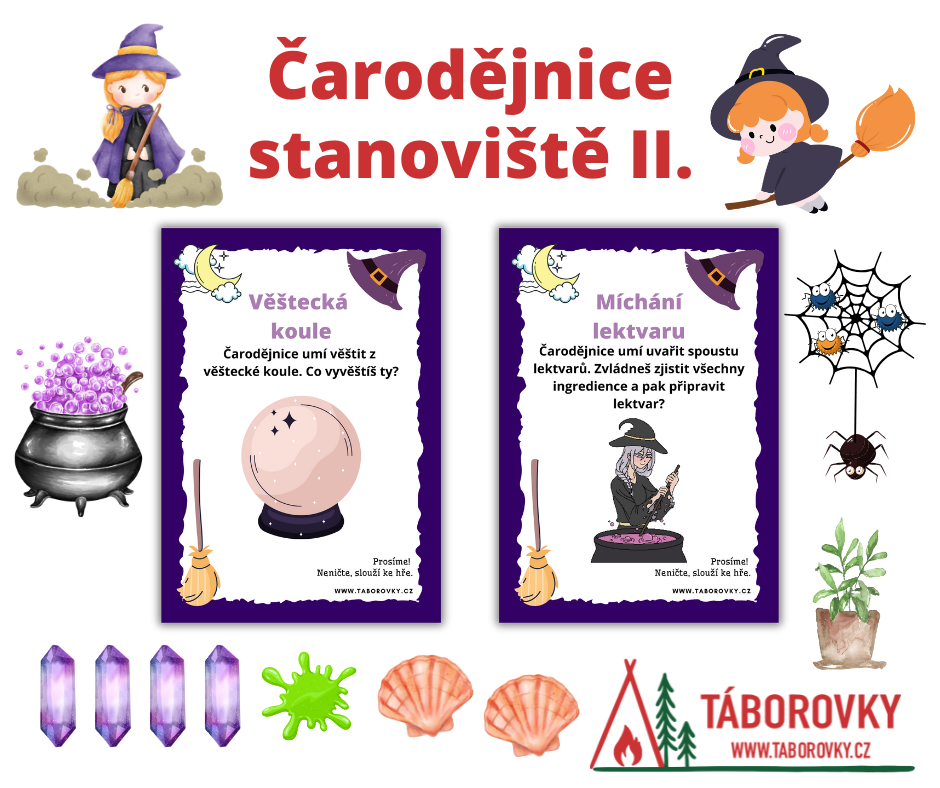 Sada úkolů na stanoviště s tématem čarodejnic